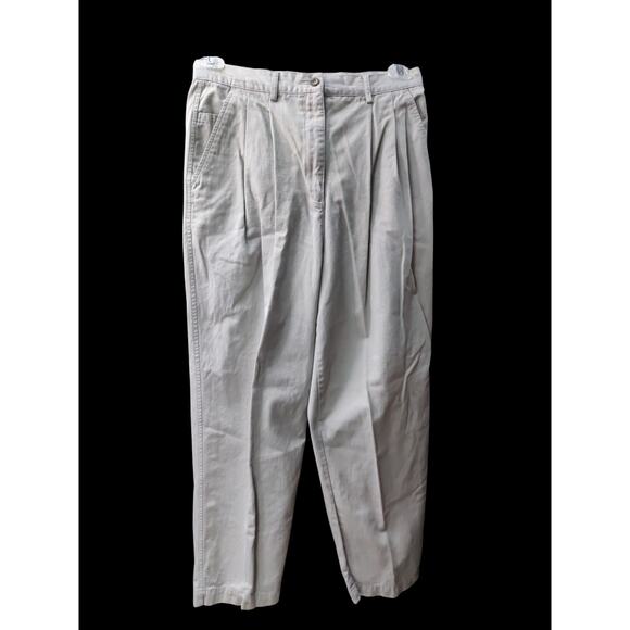 Marsh Landing size 14 cotton khaki pleated straight leg pants - Picture 1 of 4